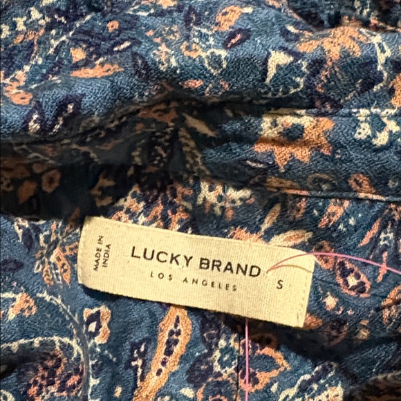 Lucky brand floral shirt small long sleeve 585 - Picture 6 of 8